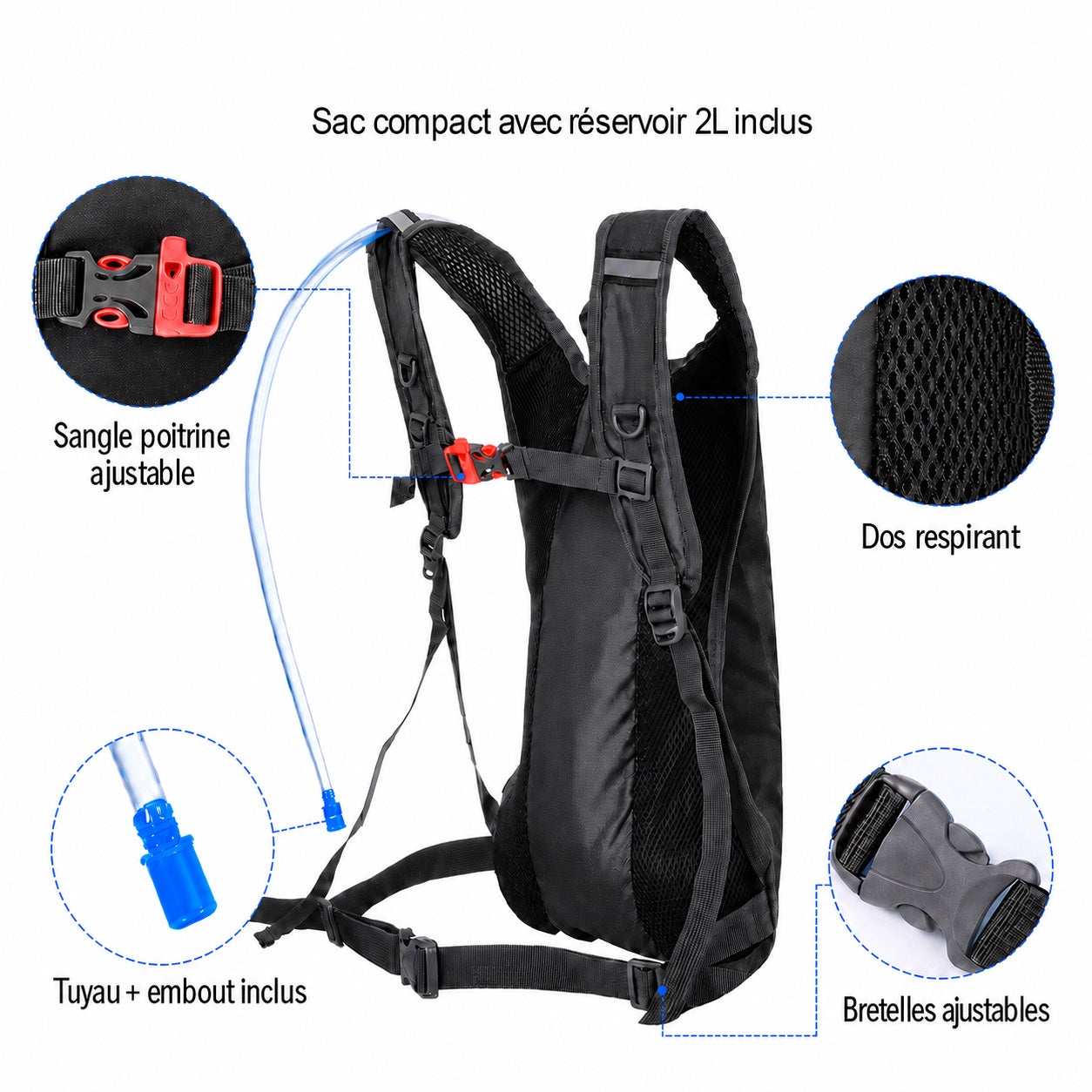 Sac d’hydratation trail 2L